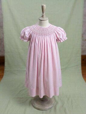 Rosalina Collection  Pink Gingham Smocked Dress